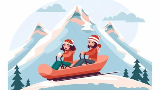 winter themed gym games-Bobsled